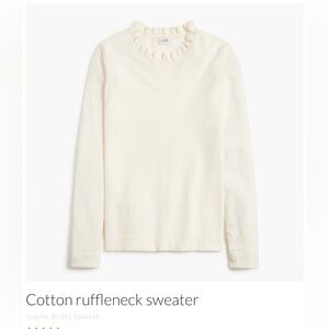J. Crew Ivory Long Sleeve Ruffle Top